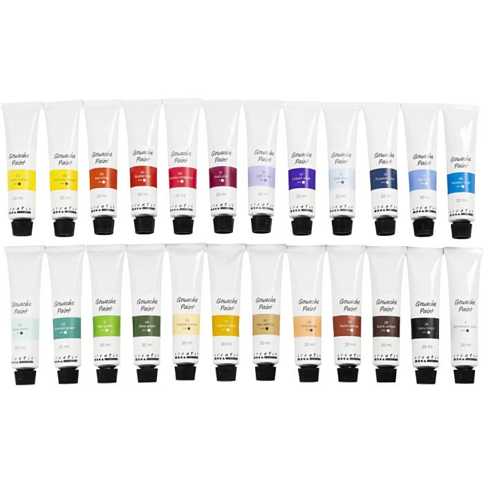 Pittura gouache, colori asst., 24x20 ml/ 1 conf.