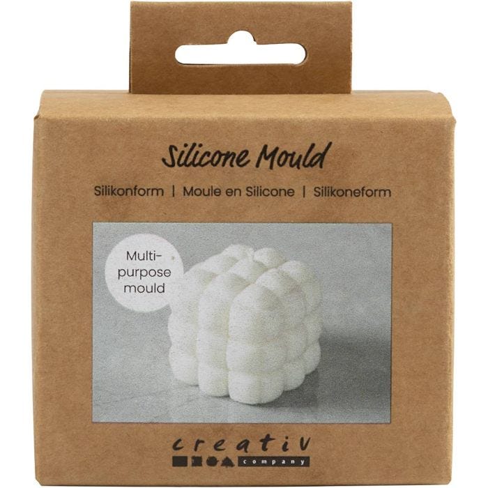 Stampo in Silicone, Quadrato con bolle, H: 5 cm, diam 6 cm, L: 6 cm, 1 pz/ 1 conf.