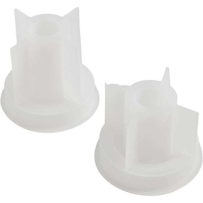 Stampo in silicone, Portacandela, H: 5,8+7,5 cm, L: 2-2,5 cm, diam 7,5 cm, trasparente opaco, 2 pz/ 1 conf.