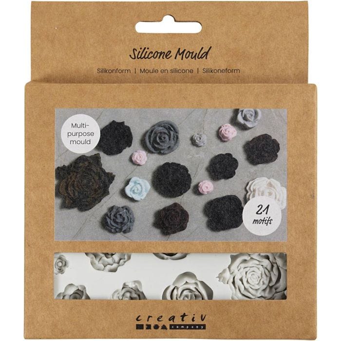 Stampo in silicone, Rose, H: 0,5-1 cm, L: 0,8-4 cm, 1 pz