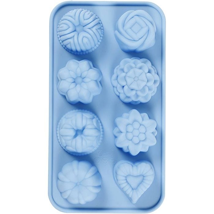 Stampo in silicone, piccole torte, H: 2,5 cm, L: 4 cm, L: 4,5 cm, 25 ml, 1 pz
