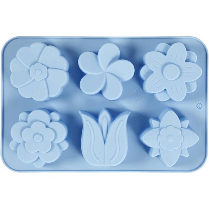 Stampo in silicone, fiori, H: 2,6 cm, L: 6 cm, L: 7,5 cm, 75 ml, 1 pz