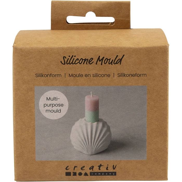 Stampo in silicone, Portacandele a conchiglia, H: 5,5 cm, L: 6,8 cm, L: 5,5 cm, 1 pz