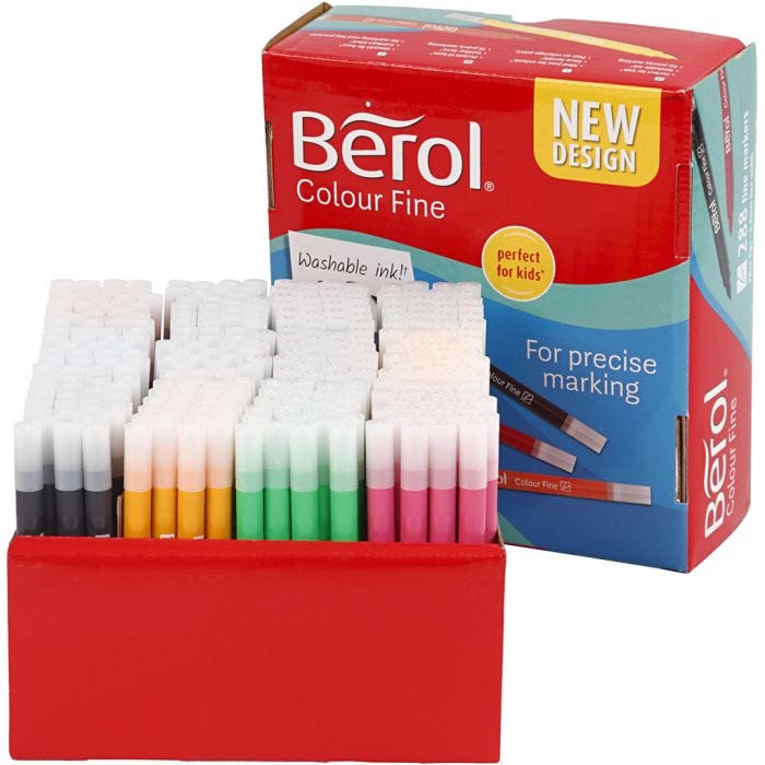 Berol Colourfine, ampiezza tratto 0,3-0,7 mm, colori asst., 288 pz/ 1 conf.