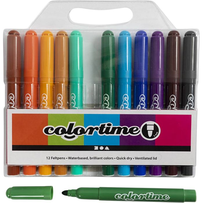 Pennarelli Colortime, ampiezza tratto 5 mm, colore aggiuntivo, 12 pz/ 1 conf.