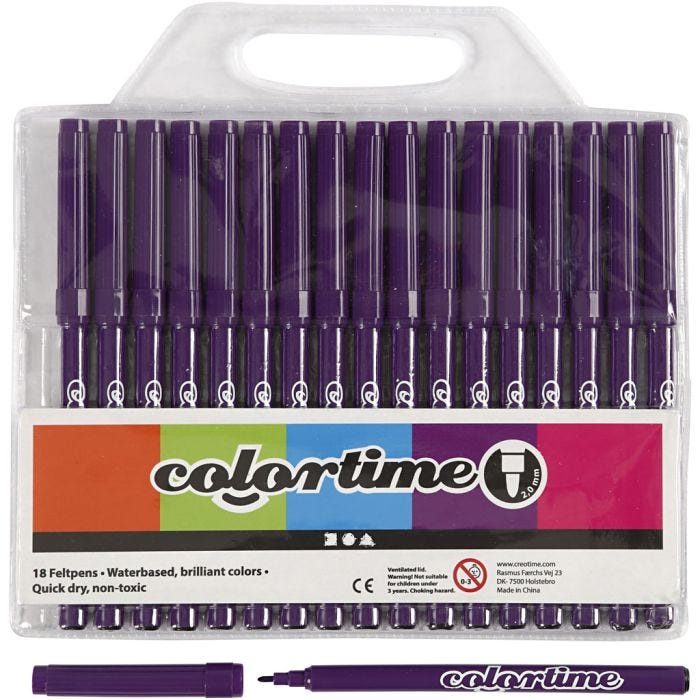 Pennarelli Colortime, ampiezza tratto 2 mm, viola, 18 pz/ 1 conf.