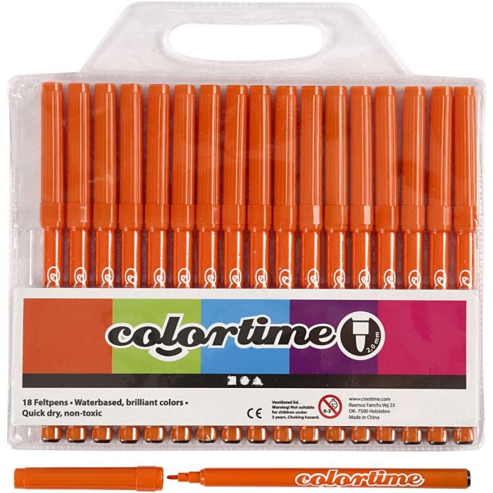 Pennarelli Colortime, ampiezza tratto 2 mm, arancio, 18 pz/ 1 conf.