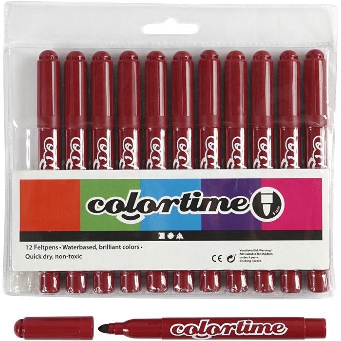 Pennarelli Colortime, ampiezza tratto 5 mm, porpora, 12 pz/ 1 conf.