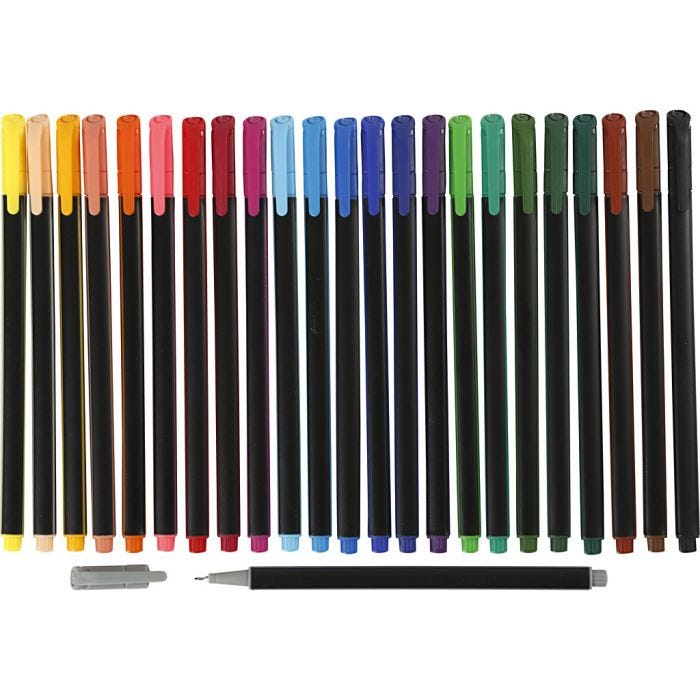 Pennarelli Fineliner Colortime, ampiezza tratto 0,6-0,7 mm, colori asst., 24 pz/ 1 conf.