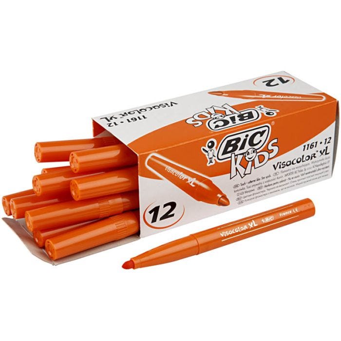 BIC Pennarelli Visa Color, ampiezza tratto 3 mm, arancio medio, 12 pz/ 1 conf.