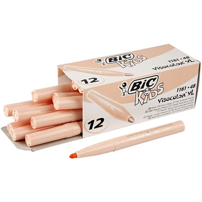 BIC Pennarelli Visa Color, ampiezza tratto 3 mm, rosa chiaro, 12 pz/ 1 conf.