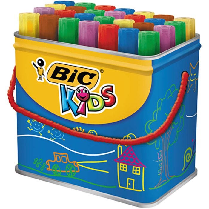 BIC Pennarelli Jumbo Decoralo, ampiezza tratto 4 mm, colori asst., 30 pz/ 1 vasch.