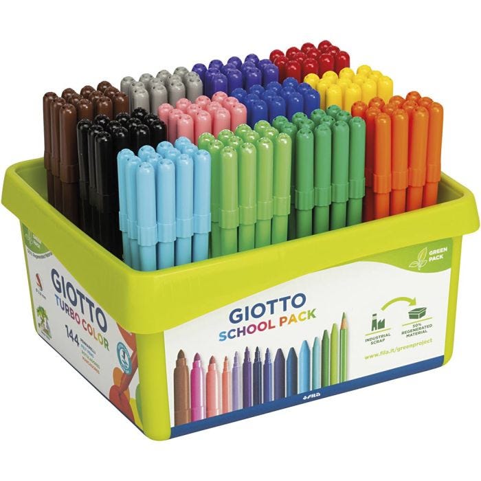Pennarelli GIOTTO, ampiezza tratto 2,8 mm, colori asst., 12x12 pz/ 1 conf.