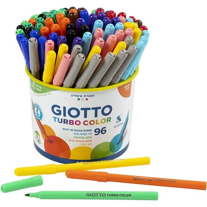 Pennarelli GIOTTO, ampiezza tratto 2,8 mm, colori asst., 96 pz/ 1 secch.