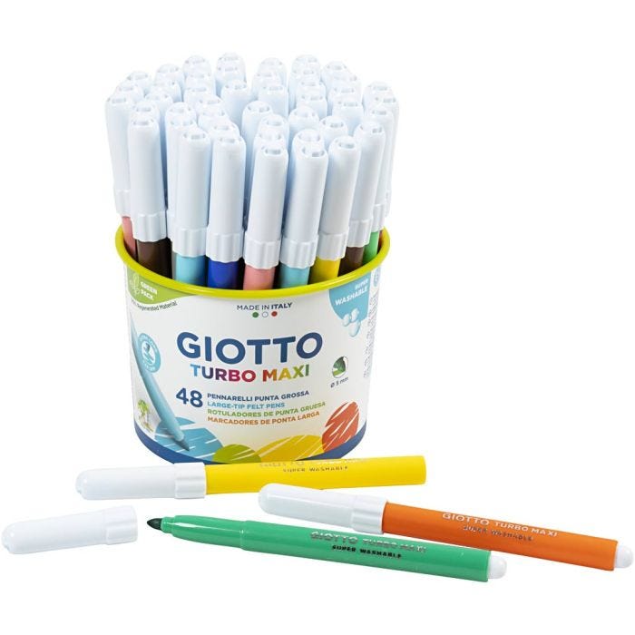 Pennarelli GIOTTO, ampiezza tratto 5 mm, colori asst., 48 pz/ 1 secch.