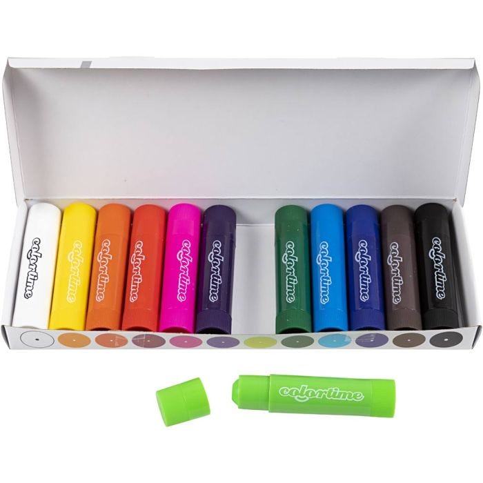 Soft Color Stick, L: 8 cm, colori asst., 12 pz/ 1 conf.