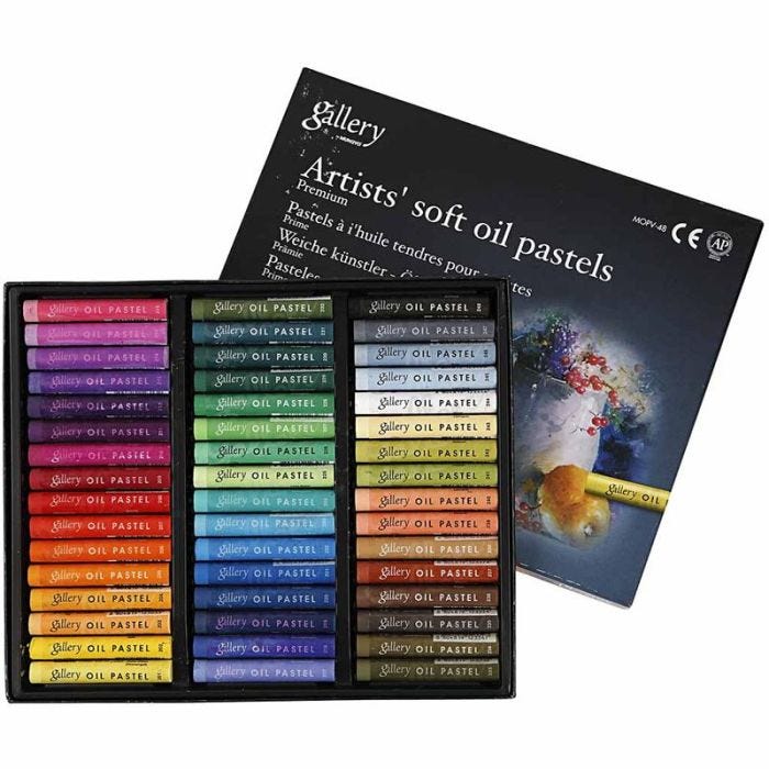Pastelli a Olio Gallery Premium, L: 7 cm, spess. 10 mm, colori asst., 48 pz/ 1 conf.