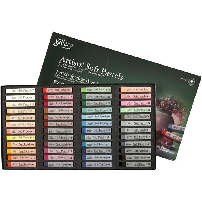 Set Pastelli Morbidi Gallery, L: 6,5 cm, spess. 10 mm, colori asst., 48 pz/ 1 conf.