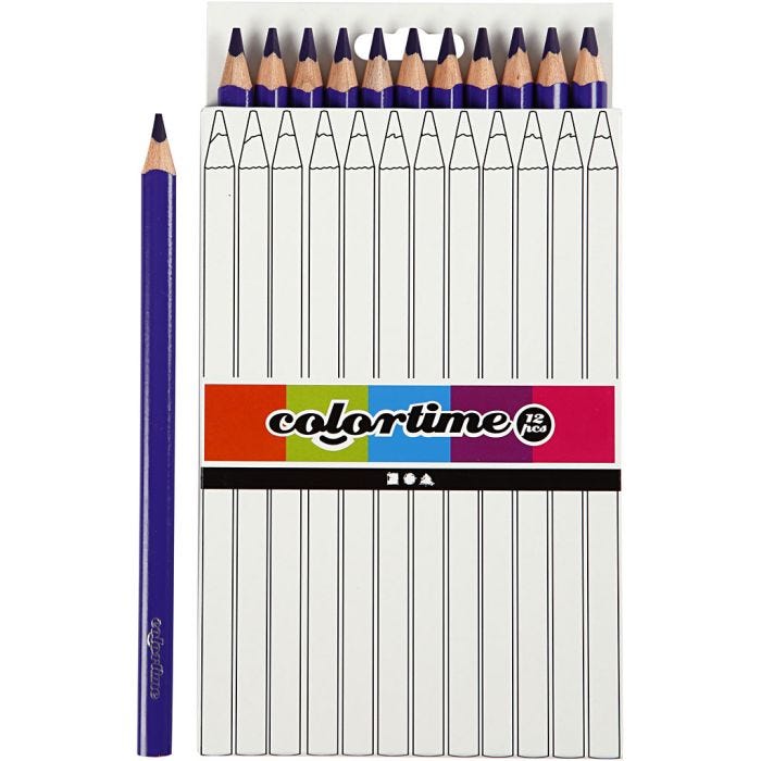Matite Colorate Colourtime, L: 17,45 cm, mina 5 mm, JUMBO, viola, 12 pz/ 1 conf.