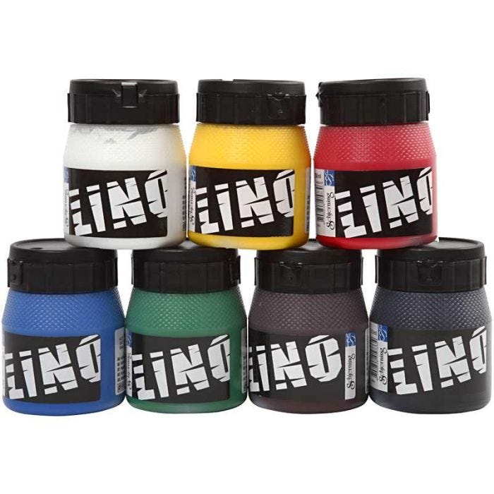 Inchiostro per Stampa a Blocchi, colori asst., 7x250 ml/ 1 conf.
