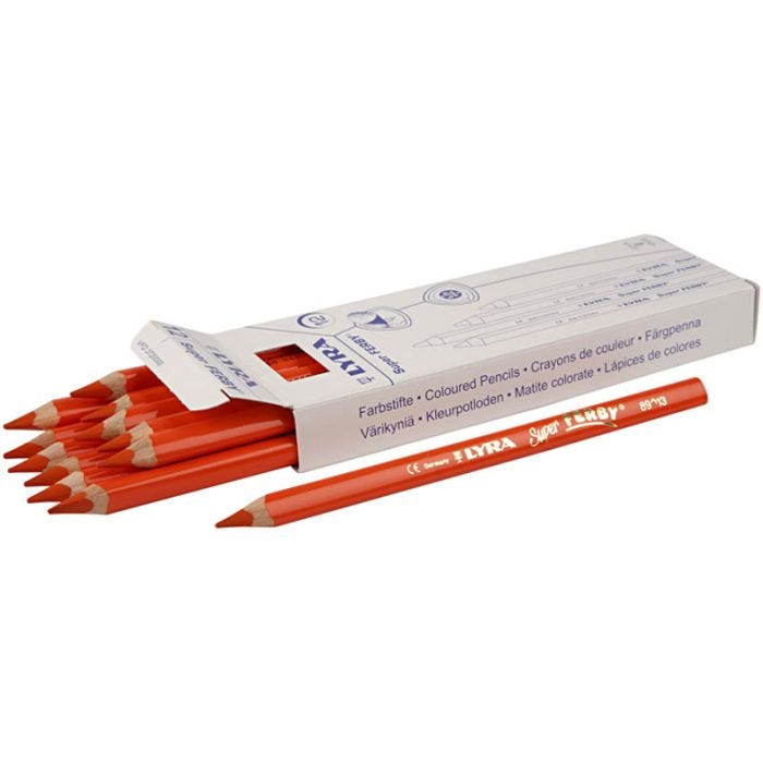 Super Ferby 1 matite colorate, L: 18 cm, mina 6,25 mm, arancio, 12 pz/ 1 conf.