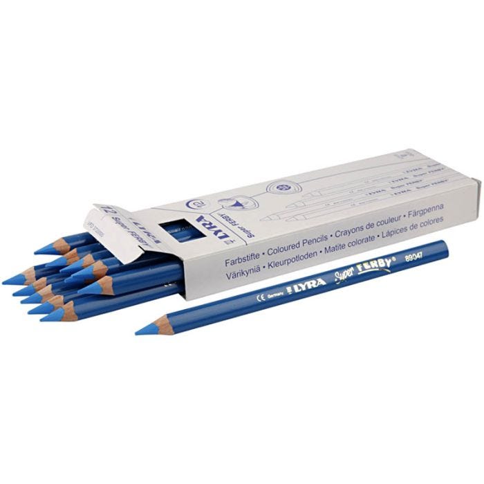 Super Ferby 1 matite colorate, L: 18 cm, mina 6,25 mm, blu, 12 pz/ 1 conf.