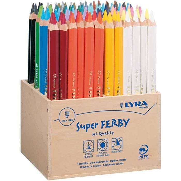 Super Ferby 1 matite colorate, L: 18 cm, mina 6,25 mm, colori asst., 96 pz/ 1 conf.