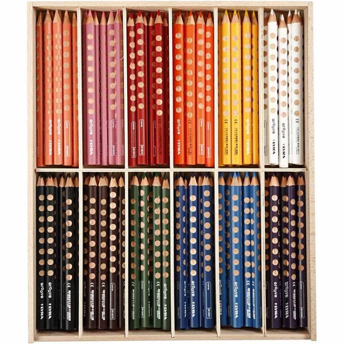 Matite Colorate Groove, L: 18 cm, mina 4.25 mm, colori asst., 12x12 pz/ 1 conf.