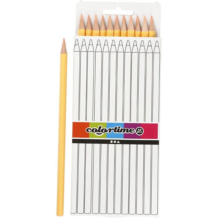 Matite Colorate Colortime, L: 17 cm, mina 3 mm, rosa chiaro, 12 pz/ 1 conf.