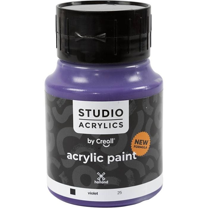 Pittura Acrilica Creall Studio, opaca, violet (25), 500 ml/ 1 bott.