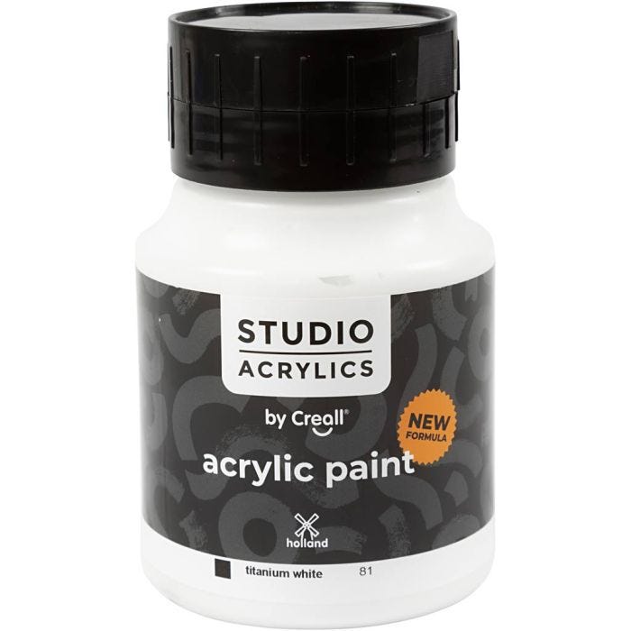 Pittura Acrilica Creall Studio, opaca, white (81), 500 ml/ 1 bott.