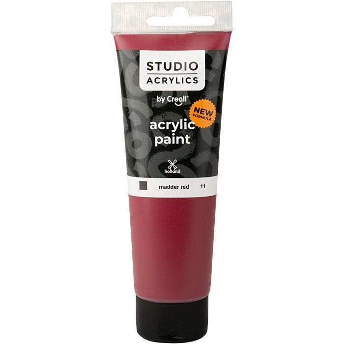 Pittura Acrilica Creall Studio, opaca, madder red (11), 120 ml/ 1 bott.