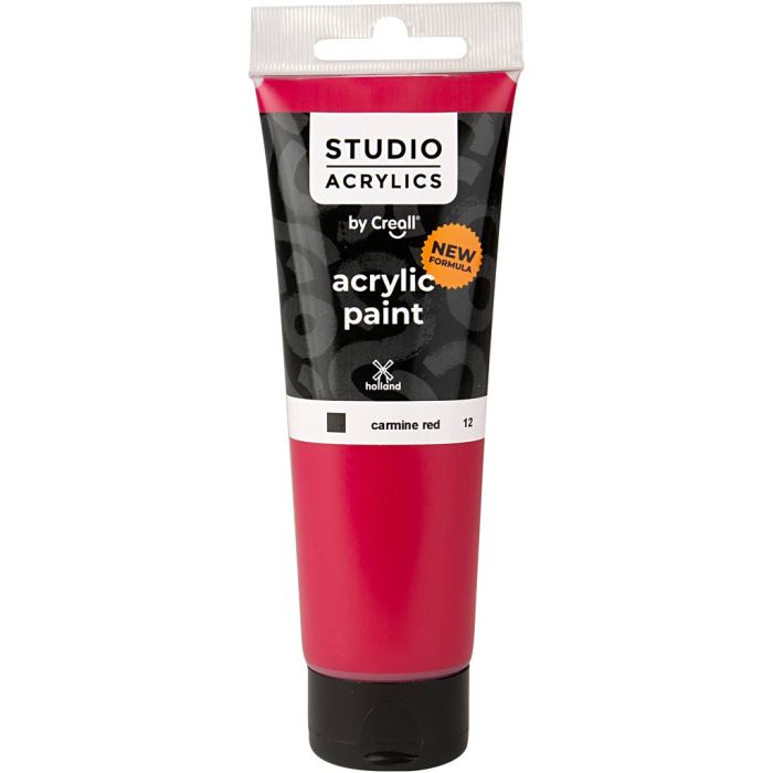 Pittura Acrilica Creall Studio, opaca, carmine red (12), 120 ml/ 1 bott.