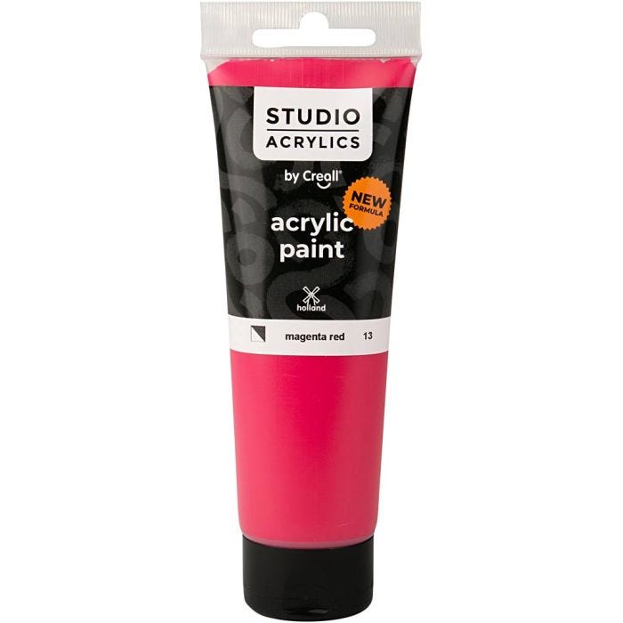 Pittura Acrilica Creall Studio, semi opaco, magenta red (13), 120 ml/ 1 bott.