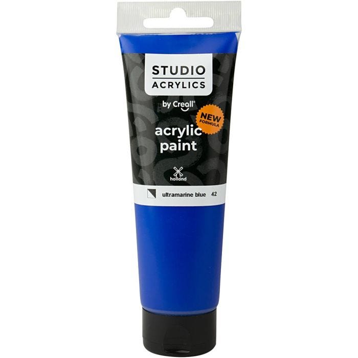 Pittura Acrilica Creall Studio, semi opaco, ultramarine blue (42), 120 ml/ 1 bott.