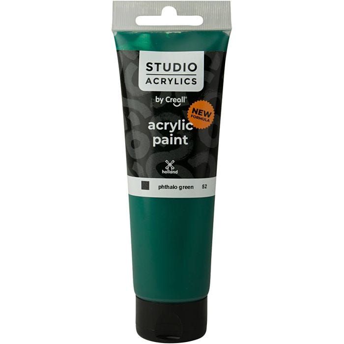 Pittura Acrilica Creall Studio, opaca, phtalo green (52), 120 ml/ 1 bott.