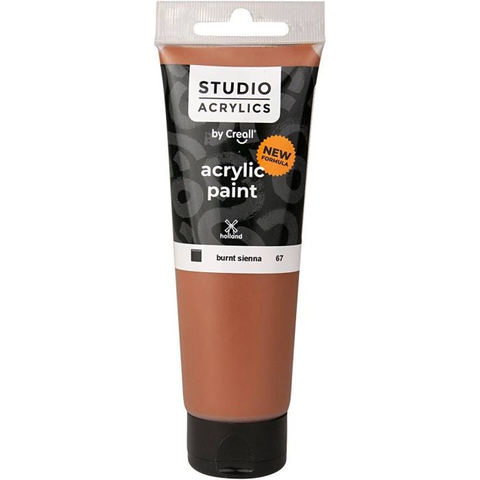 Pittura Acrilica Creall Studio, opaca, burnt sienna (67), 120 ml/ 1 bott.