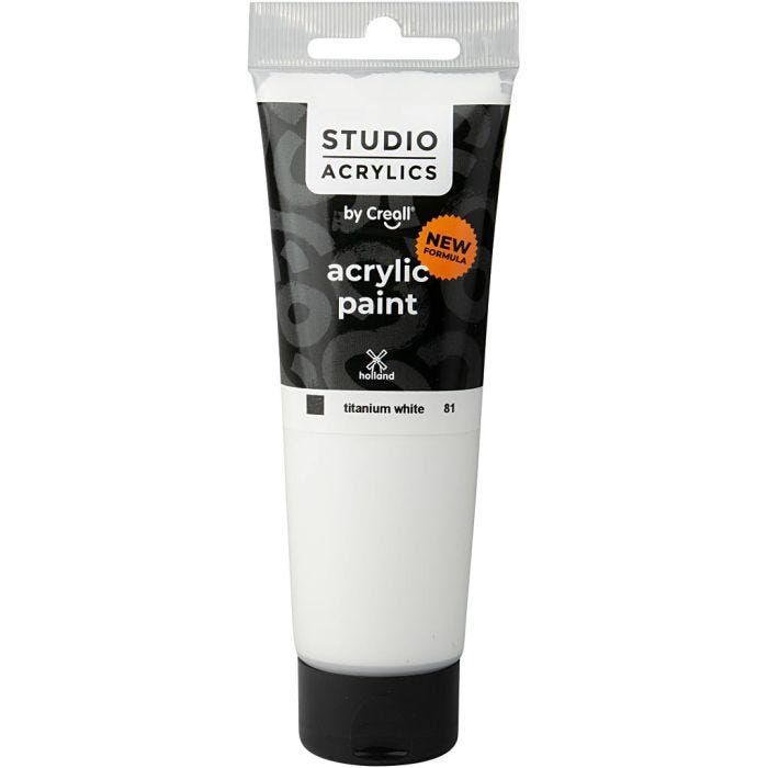 Pittura Acrilica Creall Studio, opaca, white (81), 120 ml/ 1 bott.