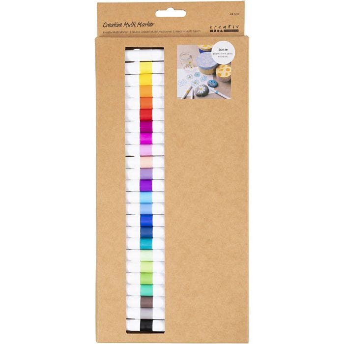 Pennarello Multiplo Creativo, ampiezza tratto 4 mm, colori asst., 24 pz/ 1 conf.