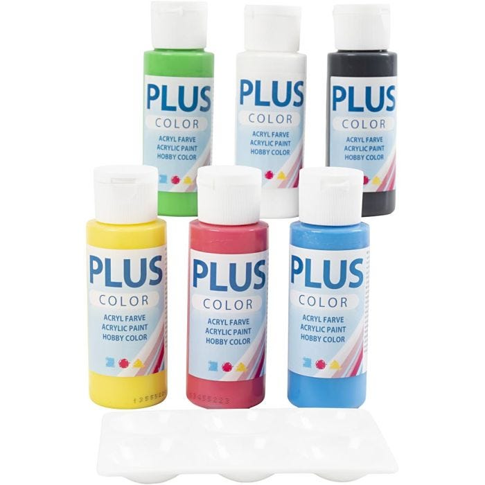 Plus Color Craft Paint, colore primario, 6x60ml/ 1 conf.