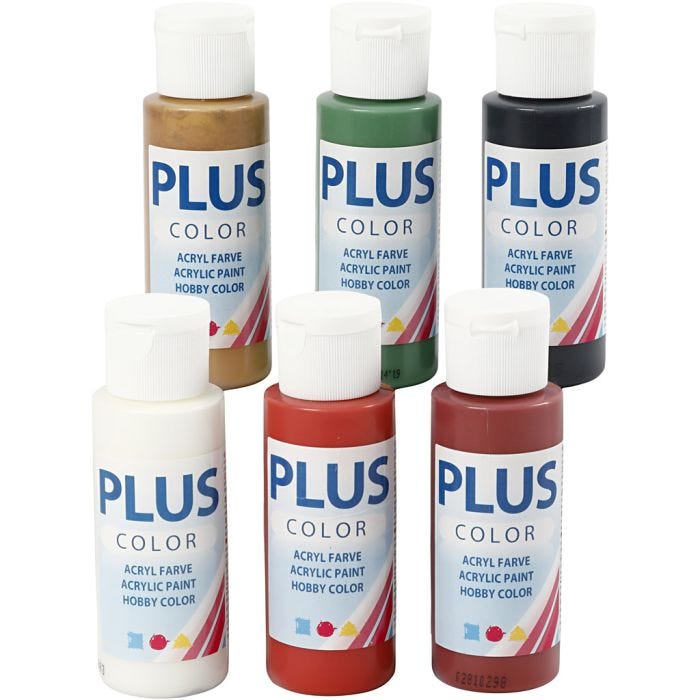 Plus Color Craft Paint, colori natalizi, 6x60 ml/ 1 conf.