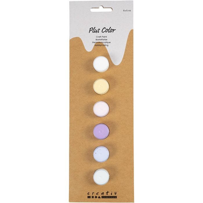 Vernice per Bricolage Plus Color, colori pastello, 6x5 ml/ 1 conf.