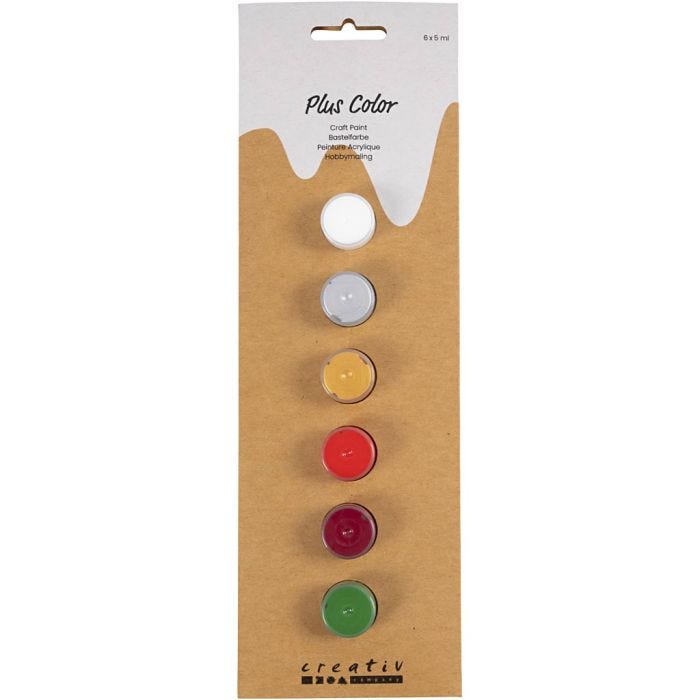 Vernice per Bricolage Plus Color, colori natalizi, 6x5 ml/ 1 conf.