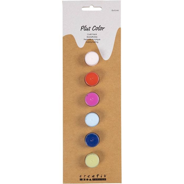 Vernice per Bricolage Plus Color, colori forti, 6x5 ml/ 1 conf.