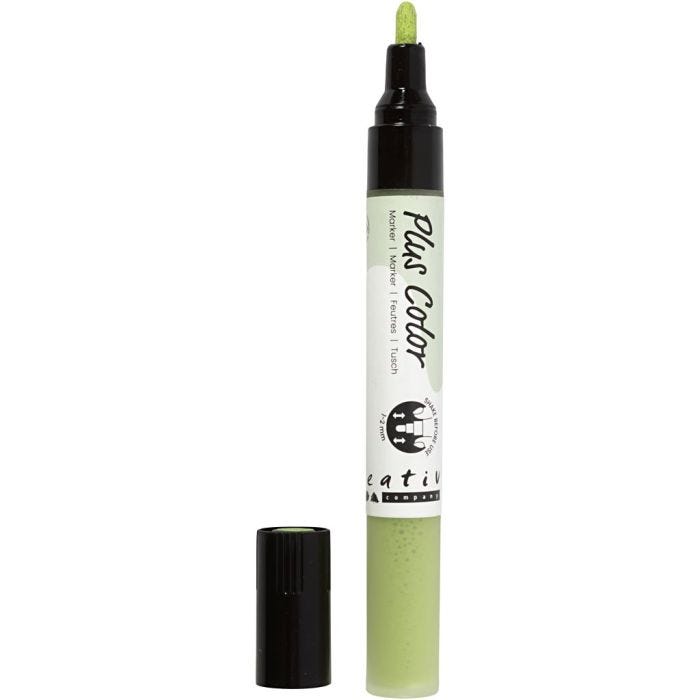 Plus Color Marker, L: 14,5 cm, ampiezza tratto 1-2 mm, verde foglia, 1 pz, 5,5 ml