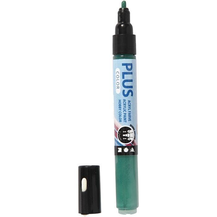 Plus Color Marker, L: 14,5 cm, ampiezza tratto 1-2 mm, verde scuro, 5,5 ml, 1 pz
