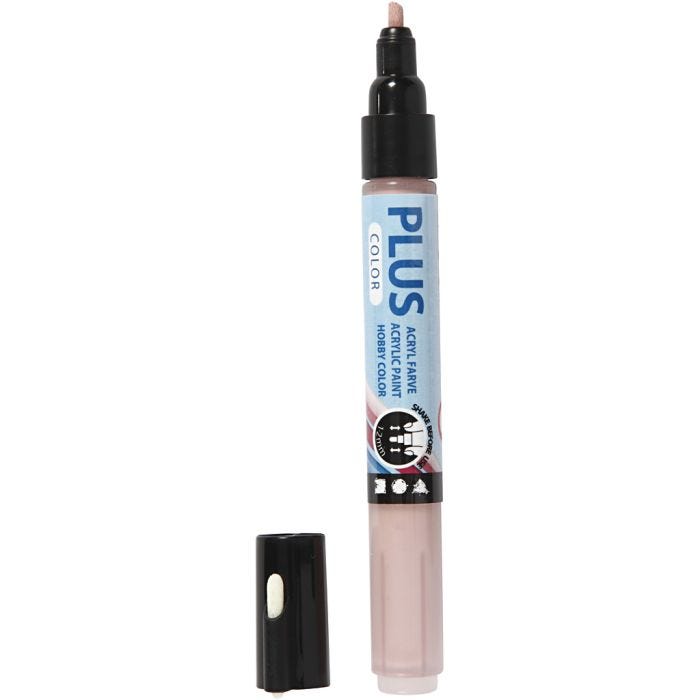 Plus Color Marker, L: 14,5 cm, ampiezza tratto 1-2 mm, rosa pallido, 5,5 ml, 1 pz