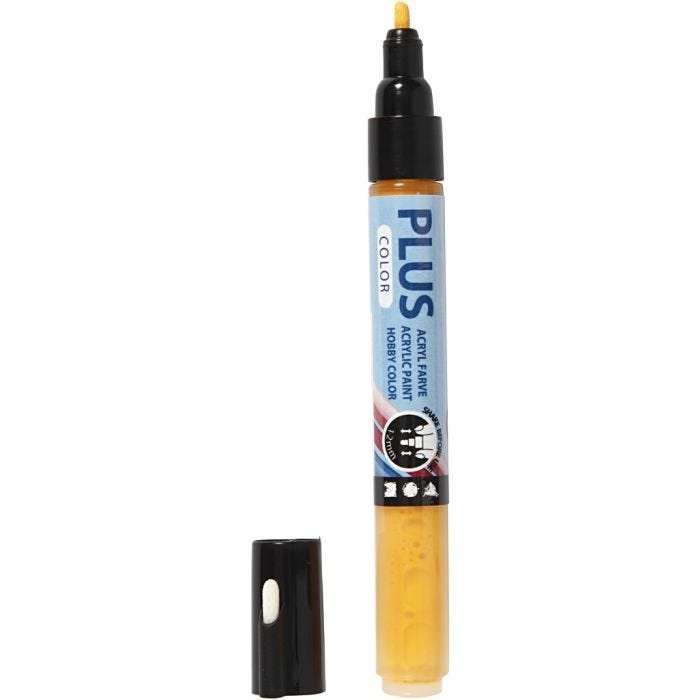Plus Color Marker, L: 14,5 cm, ampiezza tratto 1-2 mm, giallo sole, 5,5 ml, 1 pz