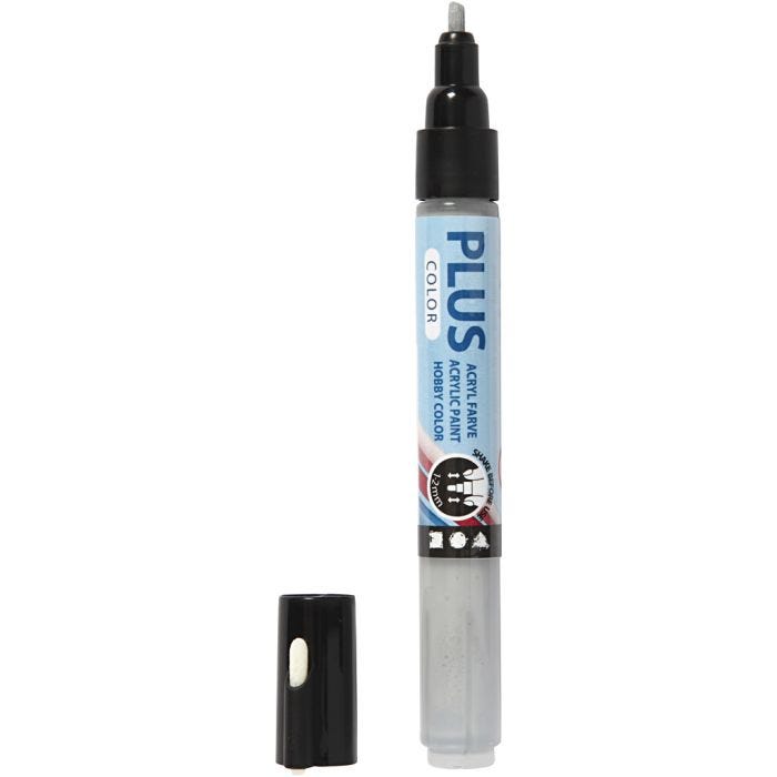 Plus Color Marker, L: 14,5 cm, ampiezza tratto 1-2 mm, grigio pioggia, 5,5 ml, 1 pz