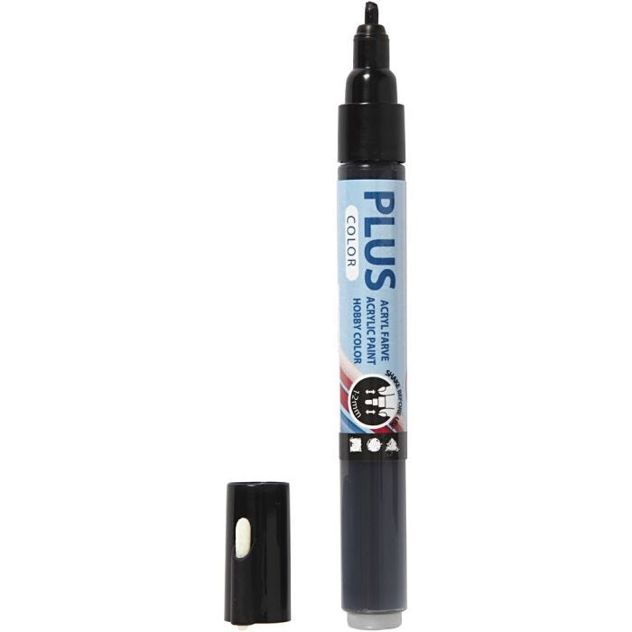 Plus Color Marker, L: 14,5 cm, ampiezza tratto 1-2 mm, nero, 5,5 ml, 1 pz